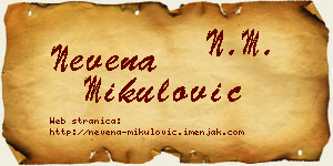 Nevena Mikulović vizit kartica